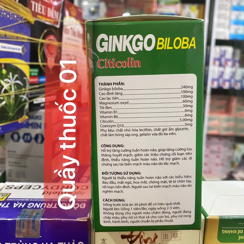 Hoạt huyết dưỡng não Ginko Biloba tăng cường tuần hoàn não