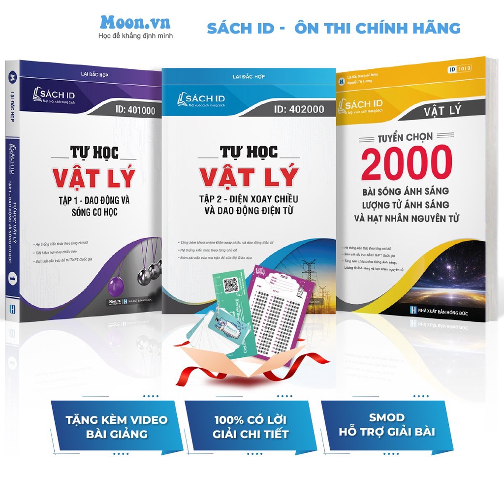 Combo 03 sách Luyện thi THPTQG môn Vật Lý lớp 12 có đáp án và lời giải chi tiết | Sách ID
