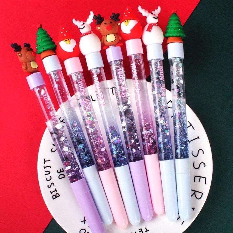 Bút nhũ bling, bút bi noel, bút chì đầu tẩy noel