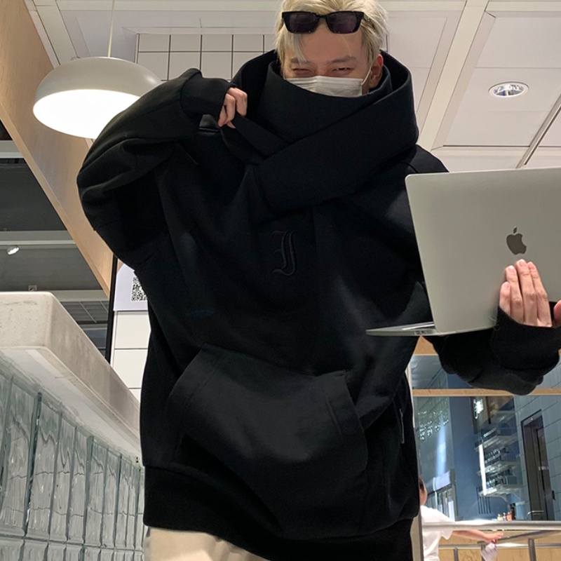 ♞AFF LIGA♞ Áo Hoodie Cổ Cao Dáng Rộng Phong Cách Hàn Quốc Thời Trang Mùa Thu Cho Nam