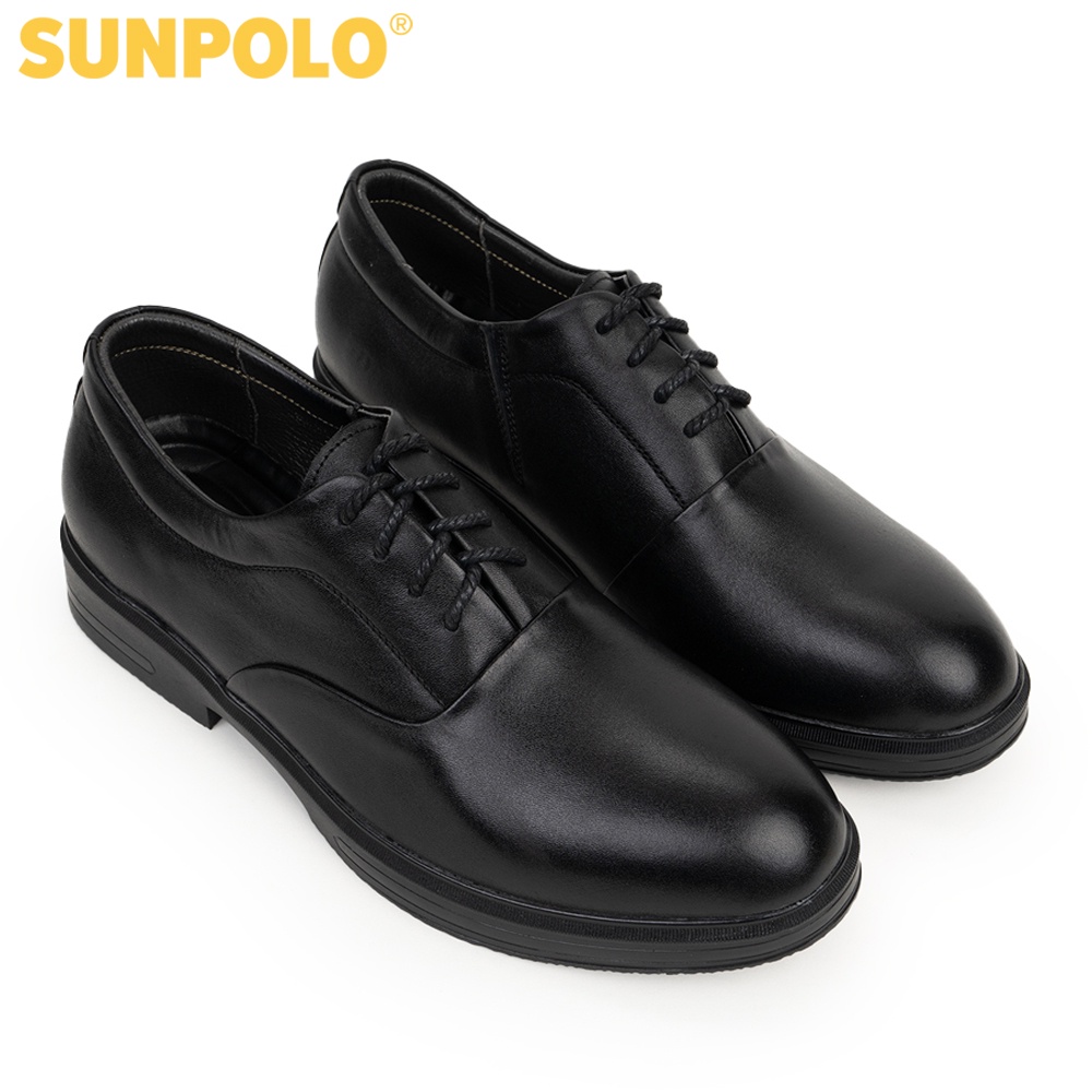 Giày nam Da bò cao cấp SUNPOLO phong cách vintage, retro buộc dây SPH453