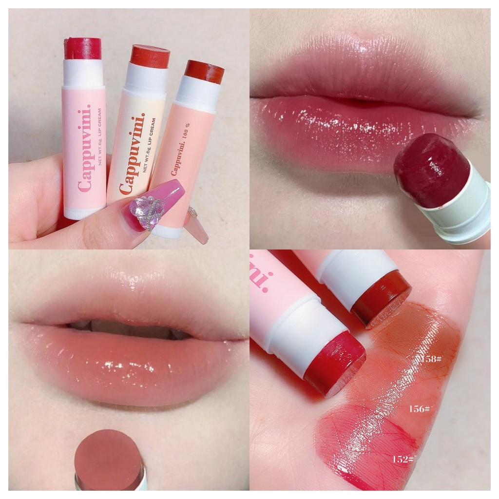 [ Bộ trang điểm]Son Môi CAPPUVINI Dưỡng Ẩm Và Hydrat Hóa Kết Cấu Mịn Màng Dành Cho Nữ Sinh
