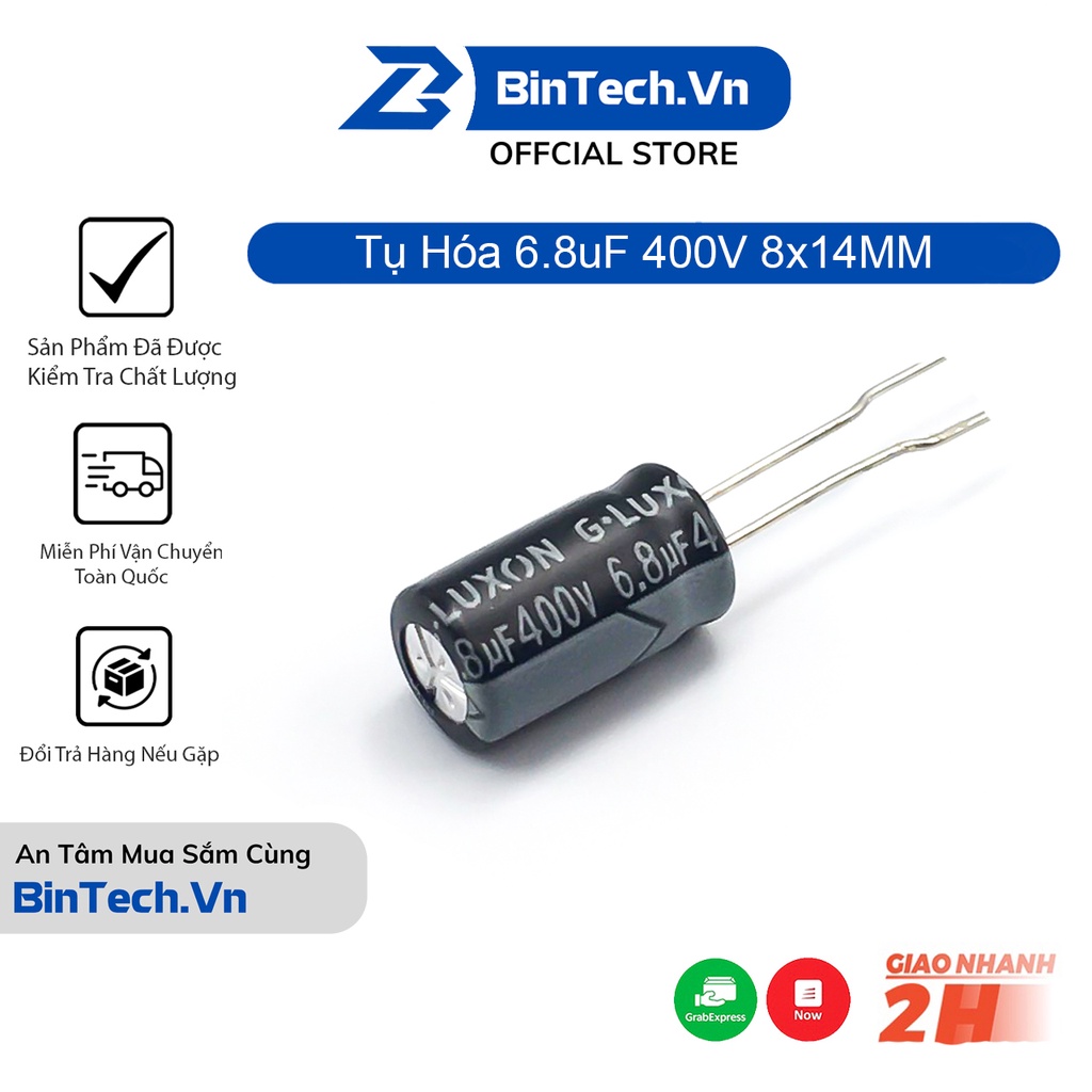 Tụ Hóa 6.8uF 400V 8x14MM- Tụ Phân Cực Lọc Nguồn Cho Mạch Điện