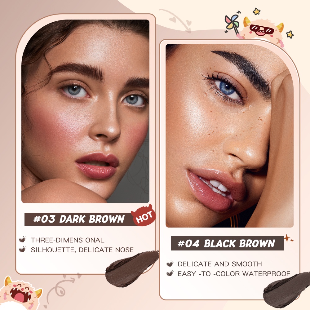 Gel Kẻ Lông Mày BANXEER Chống Nước Bền Màu Suốt 24 Giờ Với 4 Màu Tùy