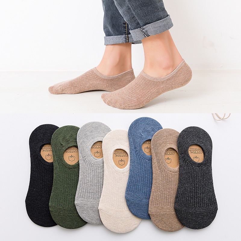 Tất lười nam chất liệu Cotton thoáng khí thiết kế silicon chống tuột siêu ôm bàn chân