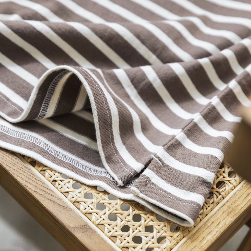 Áo Polo nam tay ngắn BROWN STRIPED vải Cotton Single sọc trẻ trung, năng động, chuẩn form - HUSSIO