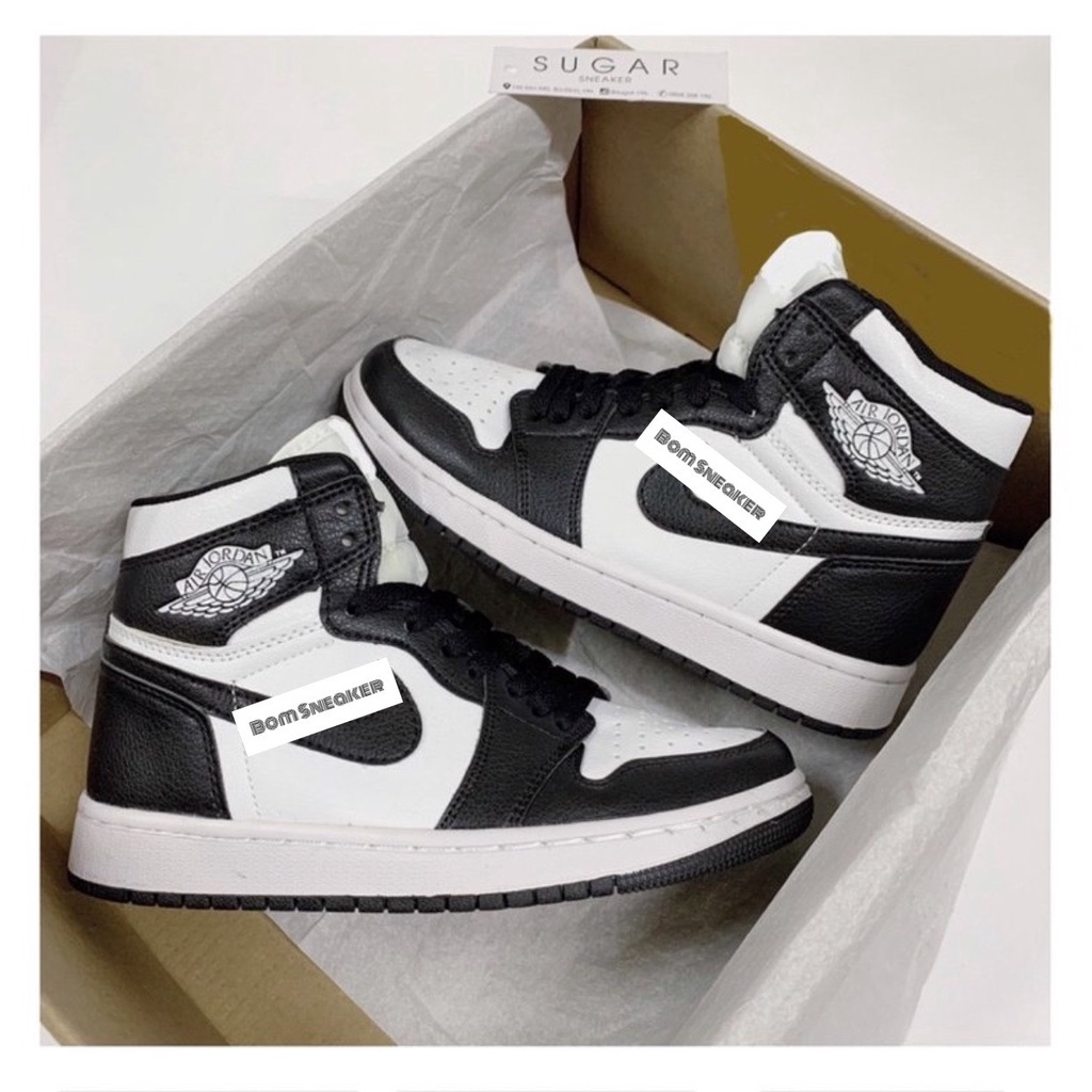 Giày Thể Thao Jordan 1 Cao Cổ Đen Trắng , Giày Sneaker JD1 PanDa Dành Cho Học Sinh Sinh Viên Đi Học Đi Chơi Đi 2022