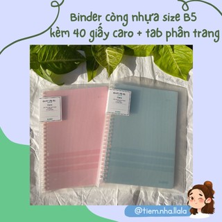 Sổ còng KLONG -  Binder file size B5 kèm 40 tờ giấy caro