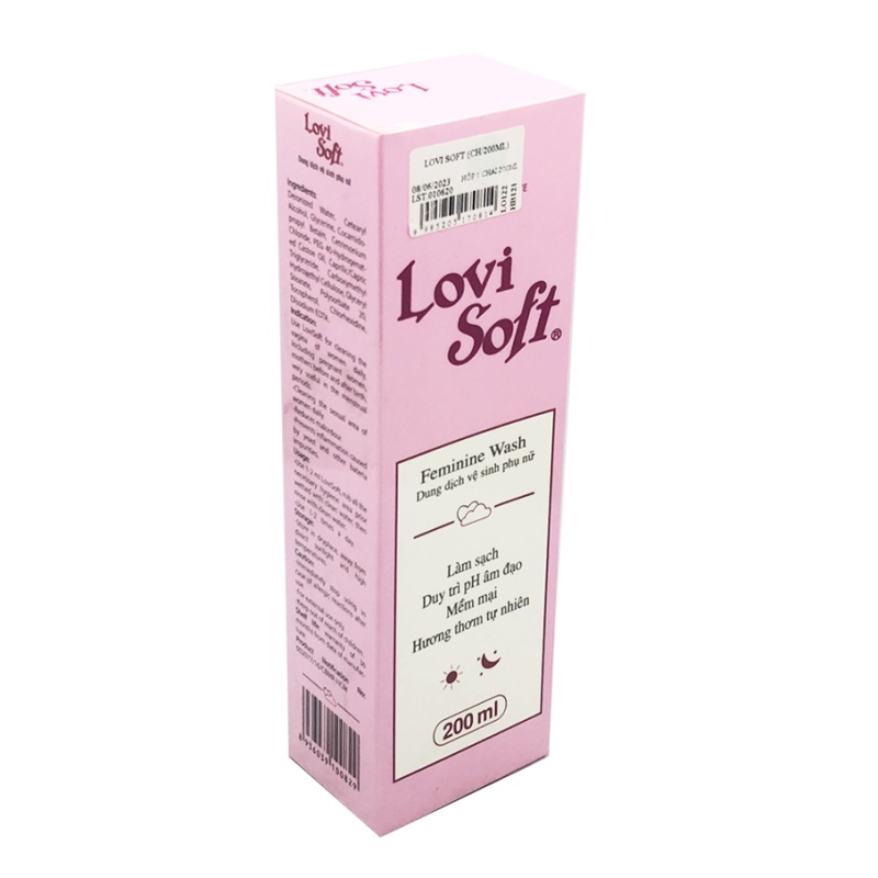 Dung dịch vệ sinh phụ nữ Lovi Soft kháng khuẩn, làm mềm vùng kín (200ml)