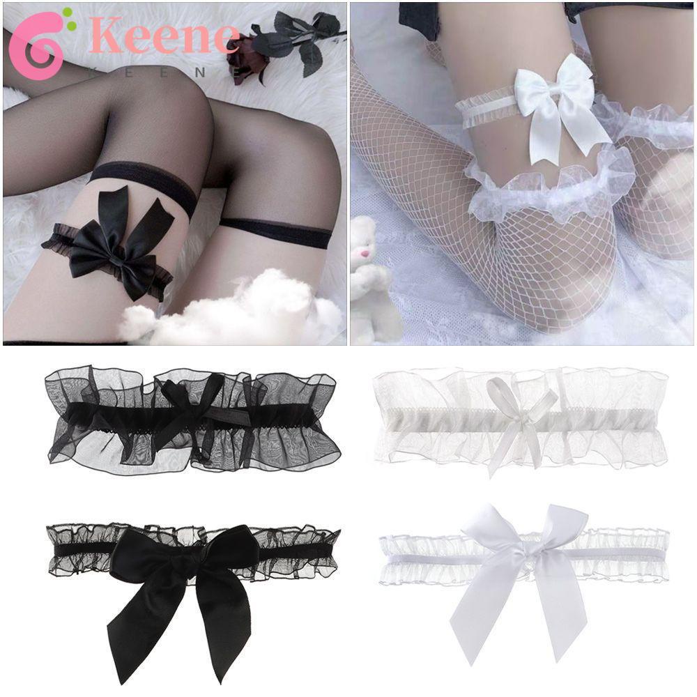 1 Vòng Ren Đeo Chân Co Dãn Đính Nơ Thời Trang