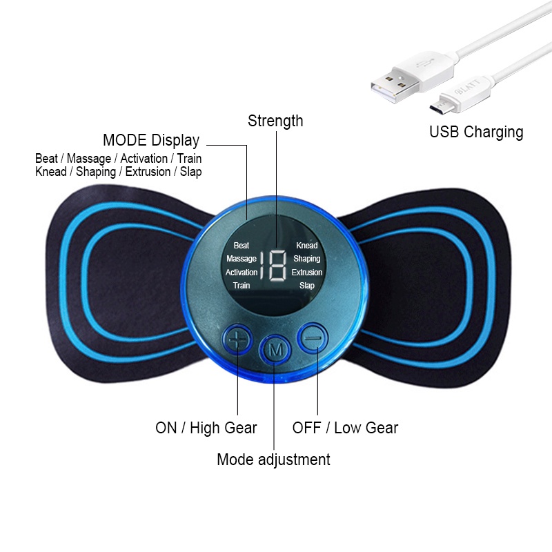Máy Mát Xa Thư Giãn Cơ Lưng Vai Và Cổ Mini Bằng Điện