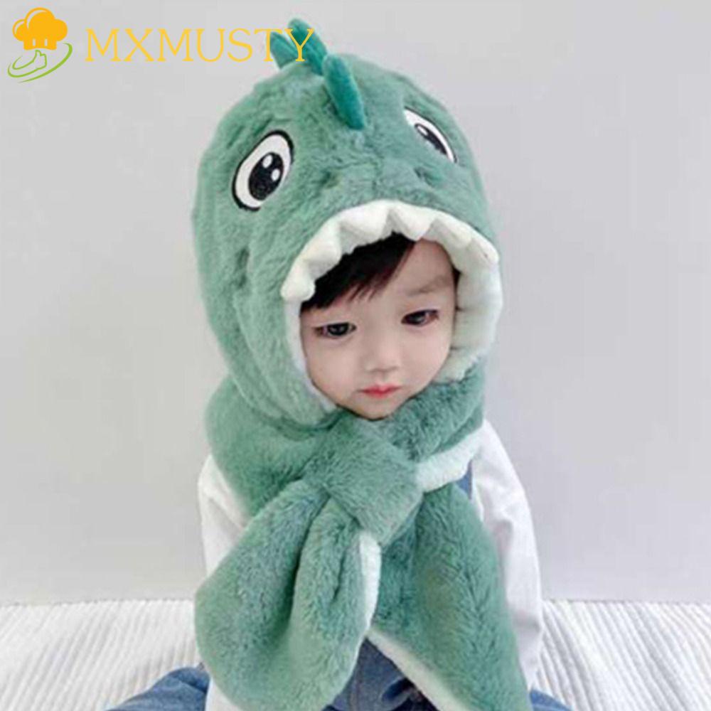 Bộ Nón + Khăn Choàng + Mũ Hình Khủng Long Phủ Lông Chống Lạnh Chống Gió Thoải Mái Thời Trang Mùa Đông Cho Bé