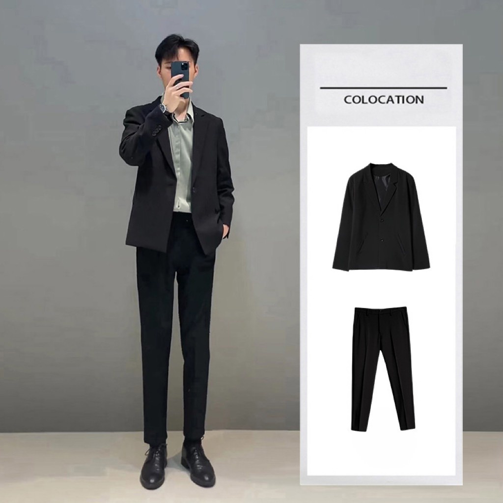 Áo khoác blazer nam form rộng hàn quốc màu đen , áo vest nam màu nâu thời trang trẻ trung phong cách màu trắng , màu xám | BigBuy360 - bigbuy360.vn