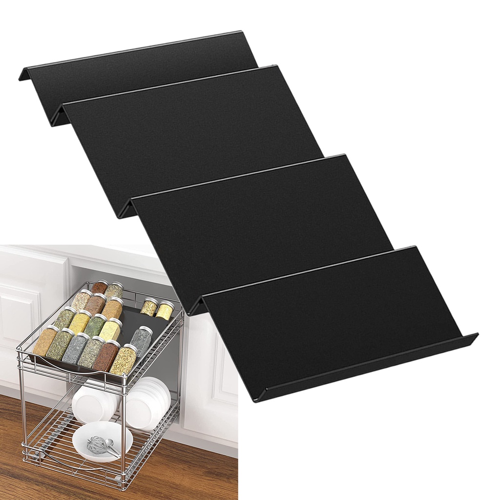 [Kesoto1] Khay Đựng Gia Vị 4 Tầng Bằng Acrylic Có Thể Mở Rộng Cho Tủ Bếp / Lọ Gia Vị Có Thể Xếp Chồng