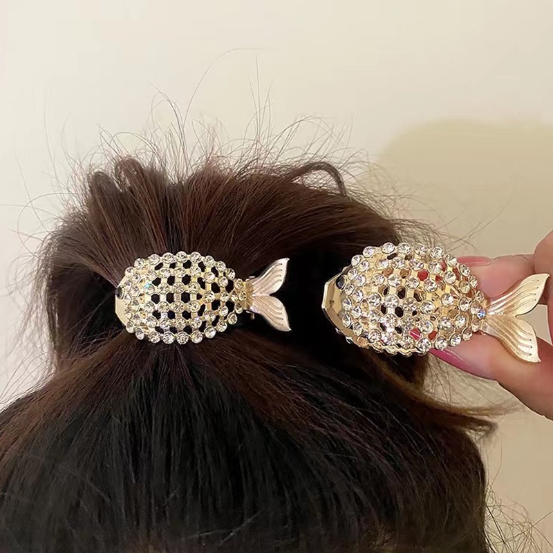 (MớI) Kẹp TóC HìNh Đuôi Cá BằNg Kim LoạI