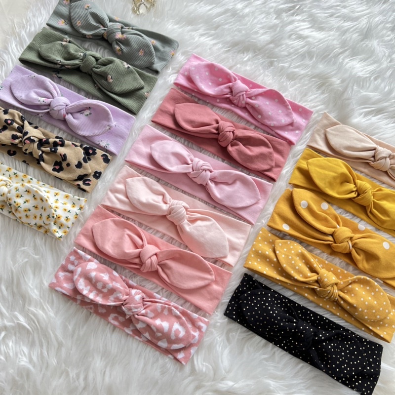 Turban Tai Thỏ, Băng Đô Thỏ, Tuban Cotton Chất Liệu Cotton và Co Giãn Cho Bé Sơ Sinh Đến 3 Tuổi