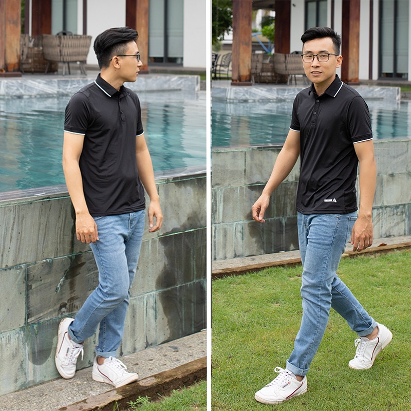 Áo polo nam thể thao basic chất thun lạnh co giãn 4 chiều PL001