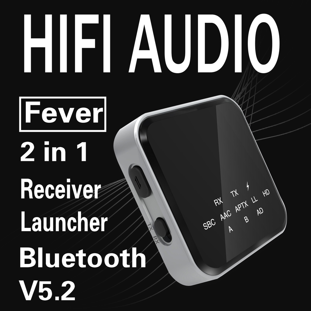 Bộ Thiết Bị Thu Phát Bluetooth 5.2 Aptx HD 2 Trong 1 Hifi Cho Xe Hơi