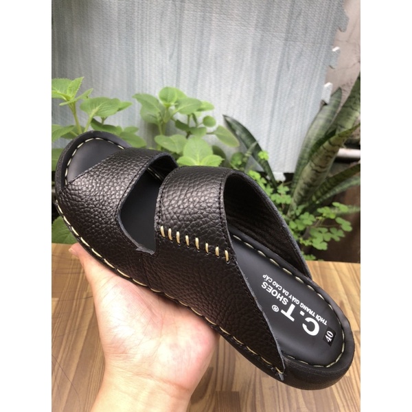 Dép da nam cao cấp da thật