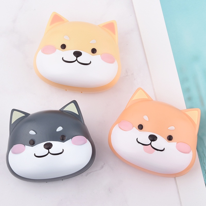 Hộp Đựng Kính Áp Tròng Hình Chú Chó Shiba Inu Dễ Thương Ốp