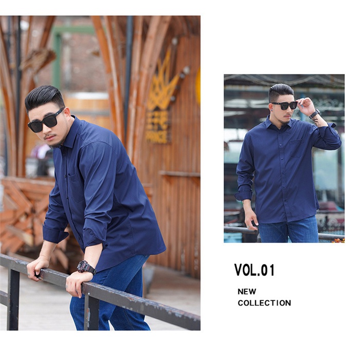 Nam & Nữ 12XL Lớn 5XL 6XL 7XL 8XL 10XL#Áo Sơ Mi Dài Tay Màu Trơn Phong Cách Doanh Nhân Cổ Điển 39; s