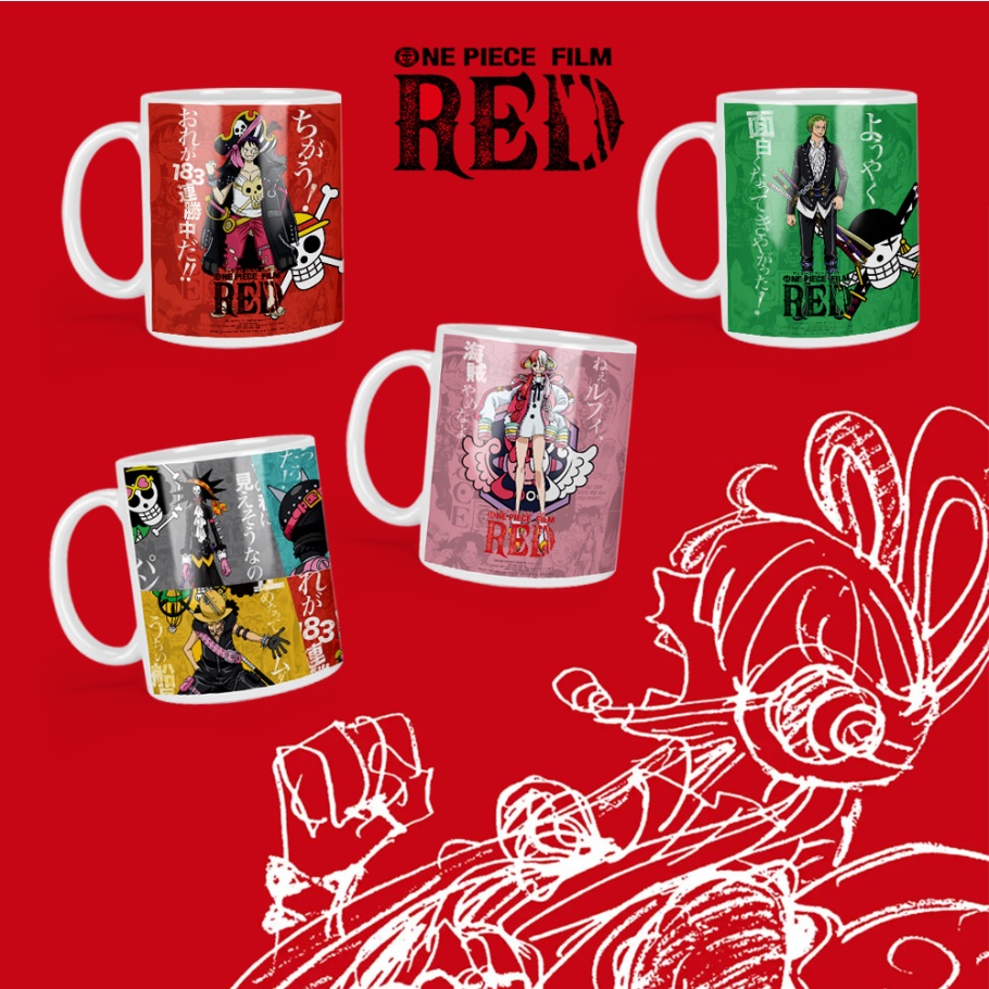 Cốc Sứ Hình One Piece Red - Tỉ Mỉ Studio - Mã 0808M02