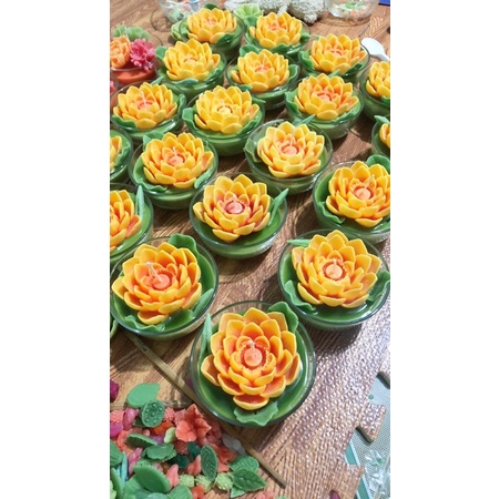 Nến bơ 1 hoa nở - Nến organic - Nến thủ công không khói