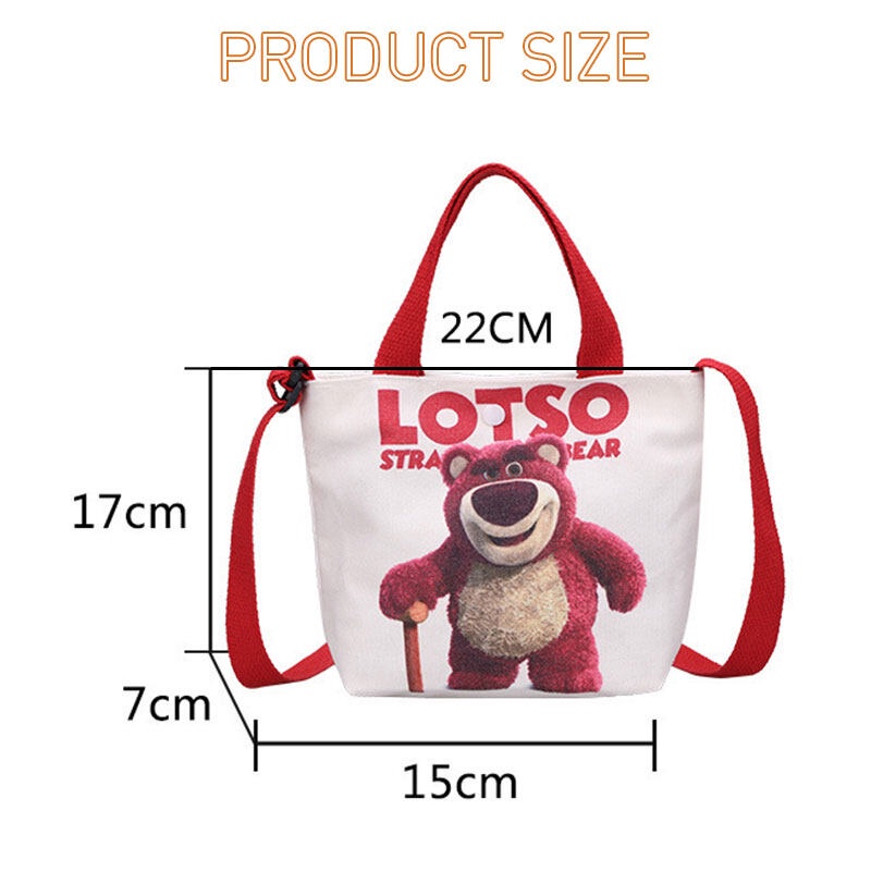 Túi Xách Đeo Vai Vải Bạt In Hoạt Hình Thời Trang Hàn Đáng Yêu Dành Cho Trẻ