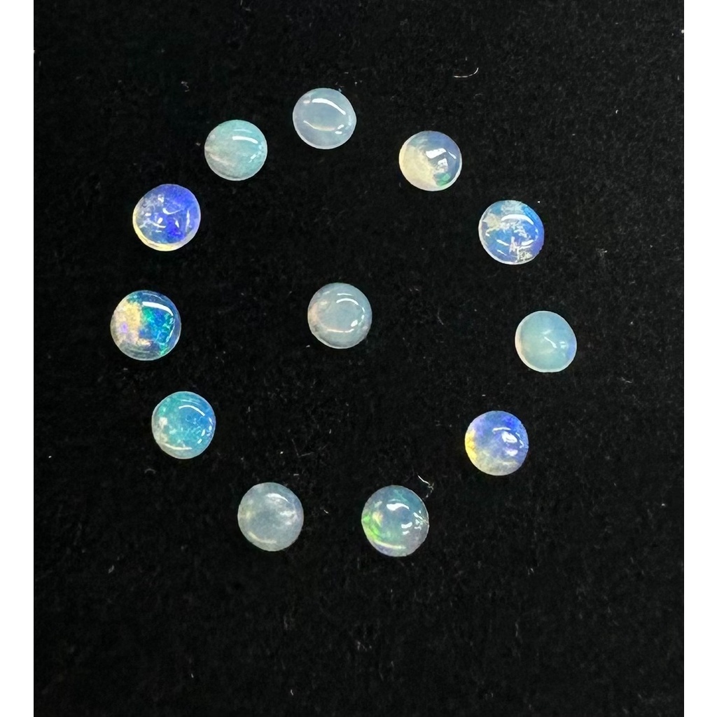 ❈ Opal Cabochon 2.4 ~ 2.8mm Đá quý CAB 12 chiếc trong hộp Opal Cabochon của Ethiopia