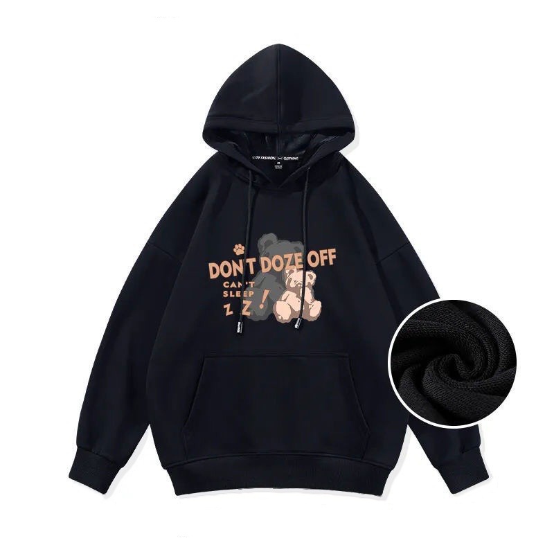 Áo hoodie Unisex Ullzang cao cấp, Áo Hoodie Nam Nữ tay bồng in hình gấu cực dễ thương. | BigBuy360 - bigbuy360.vn