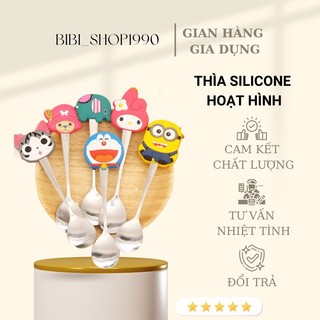 Thìa inox cán bọc silicon hình thú dễ thương (TCS01)