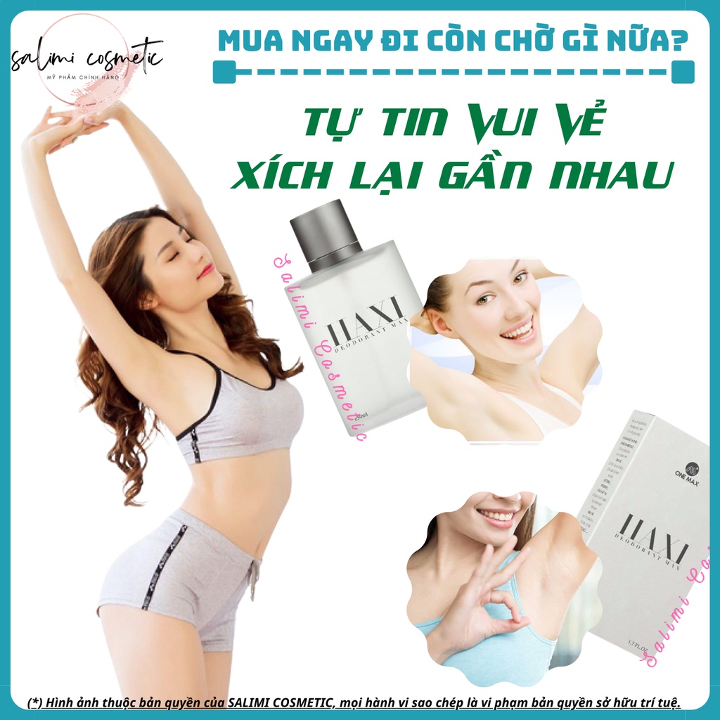 Xịt Hôi Nách HAXI - Hỗ Trợ Trị Hôi Nách, Ra Mồ Hôi Nách, Không Gây Ố Vàng Trên Áo | Dung Tích 50ml