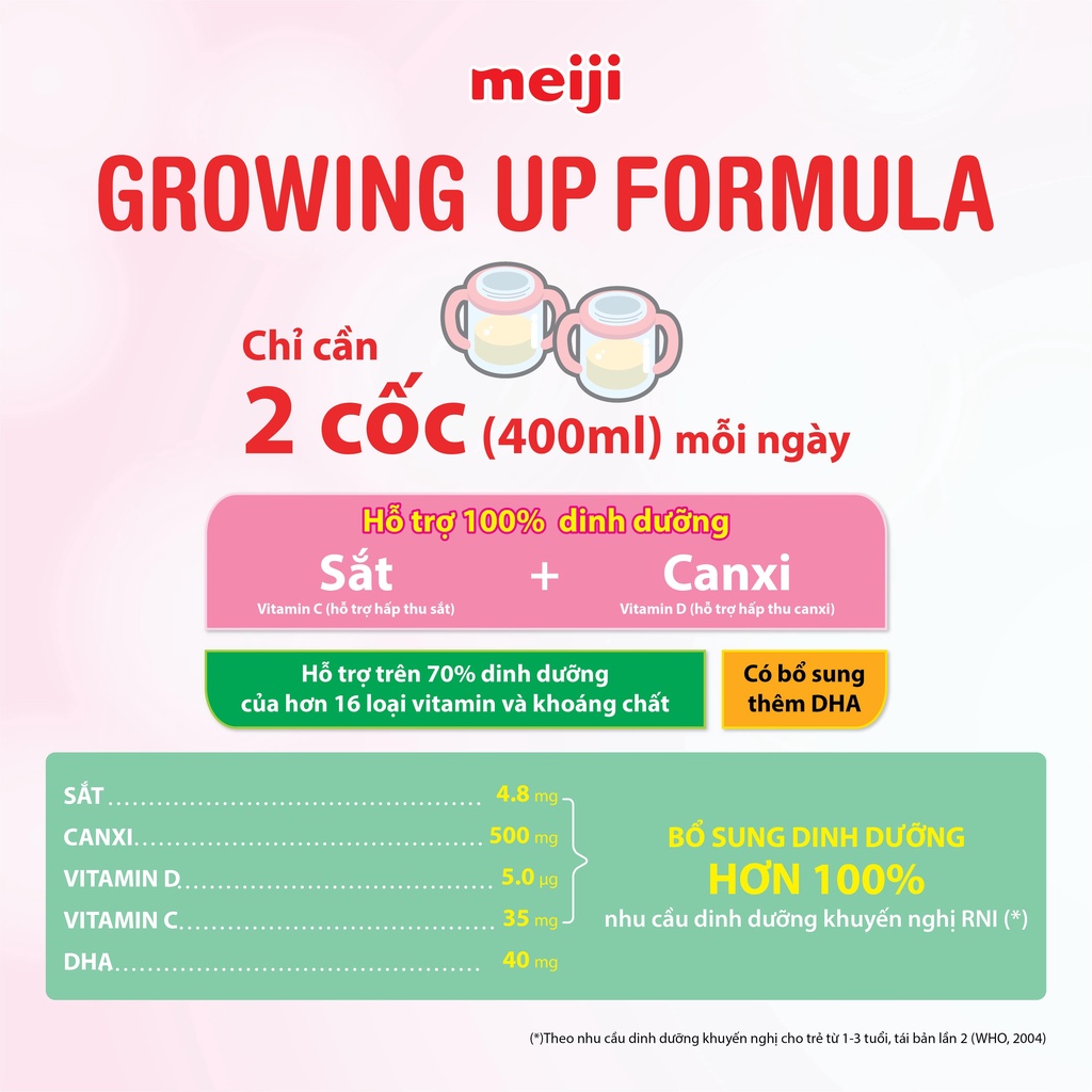 Sữa Meiji Growing up Formula cho bé từ 12-36 tháng 800g