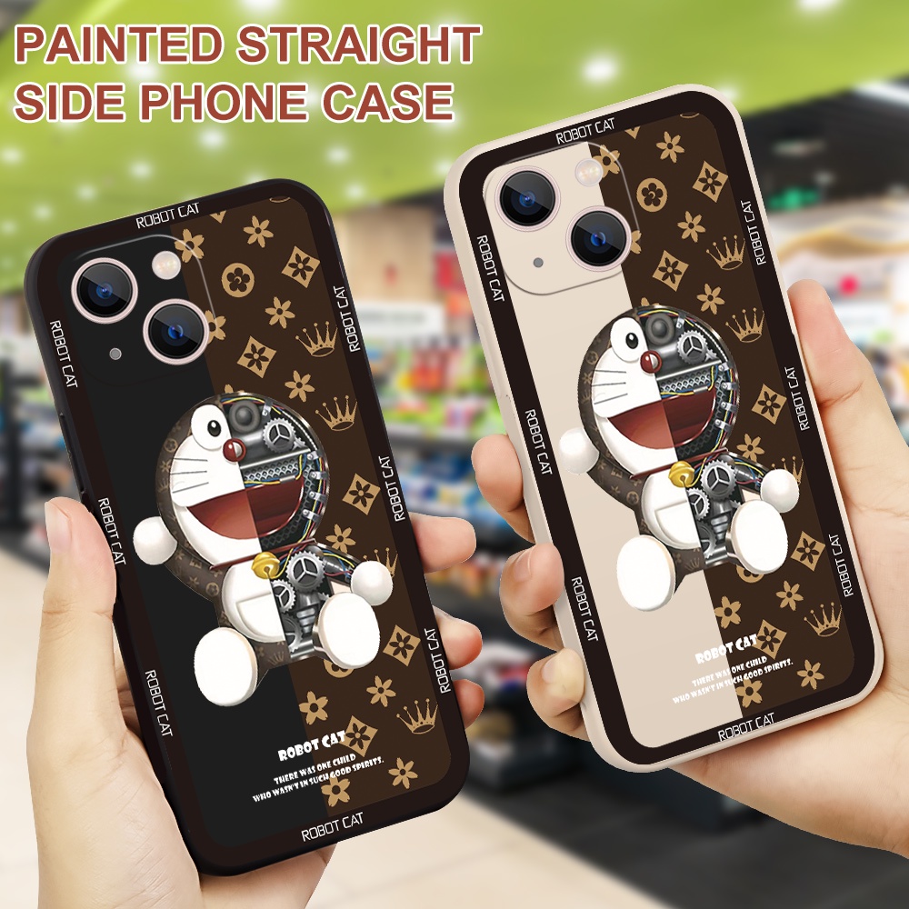 Ốp Điện Thoại Silicon Mềm Hình Doraemon Hai Màu Cho iPhone 14 Pro Plus Max 13 12 11 mini Pro Max XS XR X 7 8 SE 6 6S mini Pro