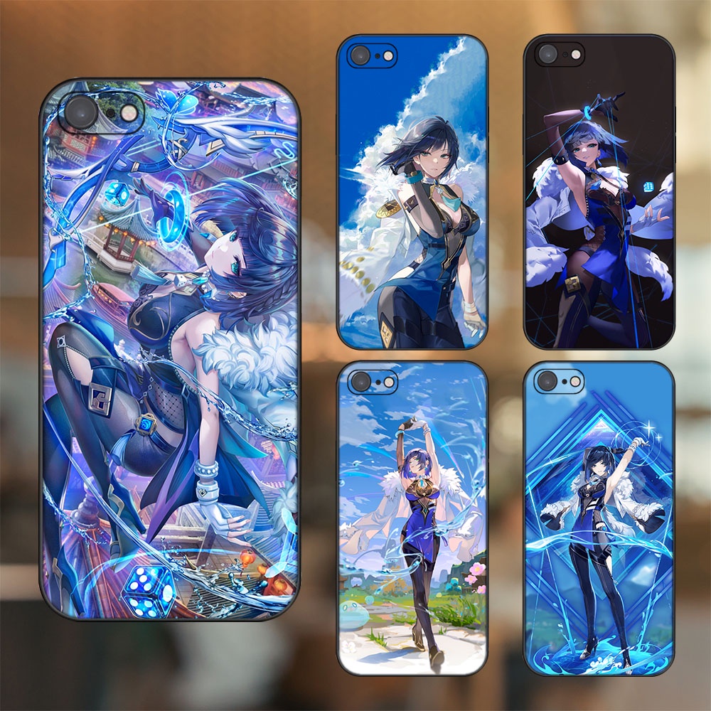 Ốp lưng iPhone 7, 8 dẻo đen cạnh vuông in hình Yelan Genshin Impact