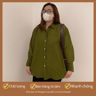 Áo sơ mi đũi nhăn free size đuôi tôm [56kg-85kg] dành cho nữ Bigsize