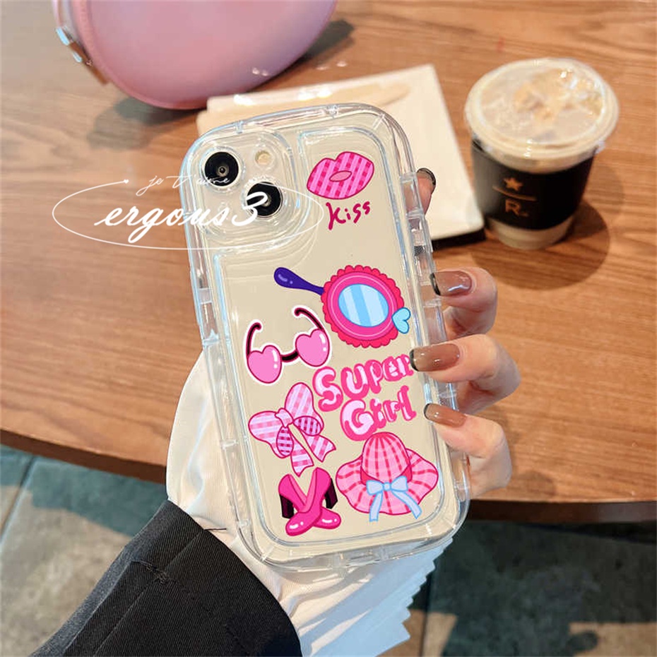 Ốp Điện Thoại TPU Mềm Đệm Khí In Hình Cô Gái Hoạt Hình Cho IPhone 14 13 12 11 Pro Max SE2020 X XR Xs Max 7 8 Plus