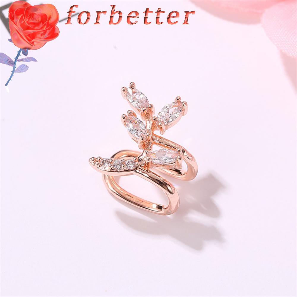 FORBETTER Retro|Clip Earrings Geometric Ear Bone Clips Flower  Ear Cuff Women Body Piercing New Helix Cartilage Fashion Jewelry No Pierced Leave/Multicolor