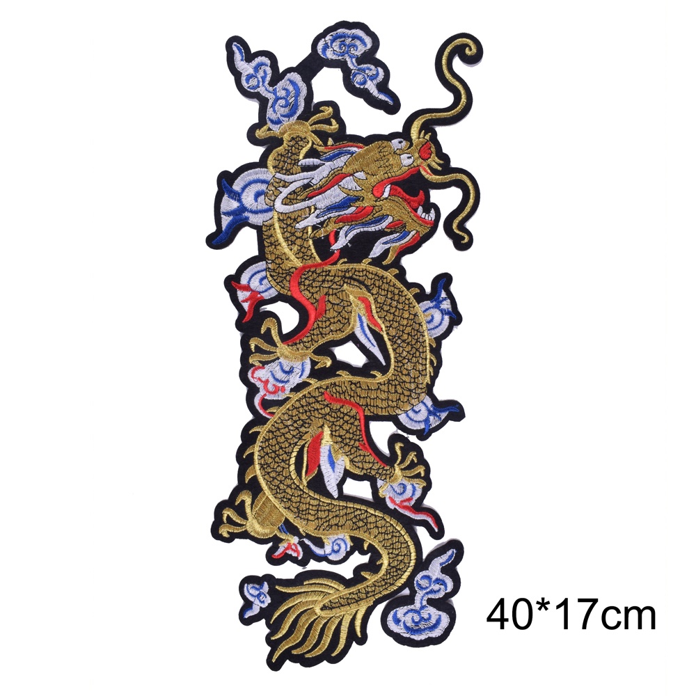 1 Sticker Ủi Thêu Hình Rồng Vàng