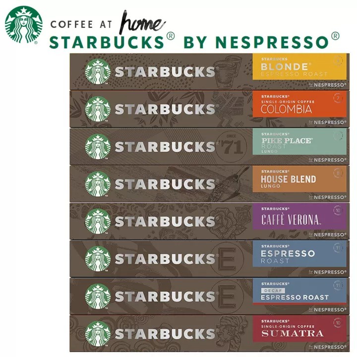 Cà Phê Viên Nén Nespresso Starbucks hộp 10 viên nén Đủ Mọi Hương Vị Cafe