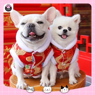Bộ Gấm Tết Lót Bông Đỏ Cho Thú Cưng ❤️