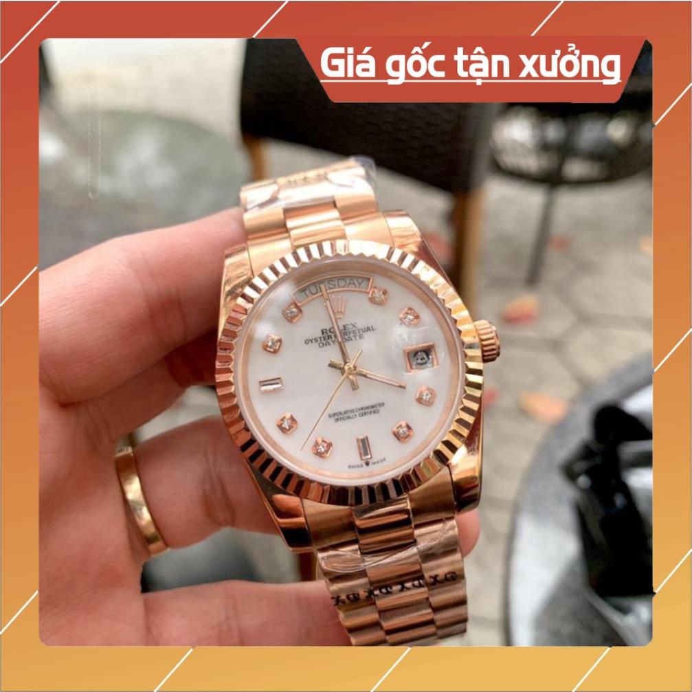 Đồng Hồ Nam RoLex Day-Date Sapphire RA22 Mặt TRẮNG Day-Date Máy cơ Automatic Nhật