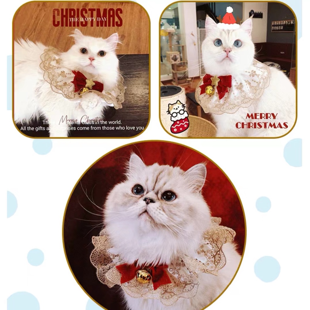 Yếm Đeo Cổ Đính Nơ Họa Tiết Sọc Caro Kèm Chuông Thời Trang Cho Thú Cưng