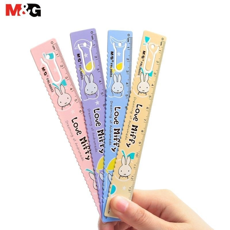 Thước sắt 15cm M&G FRL96053 / Thước kẻ kỹ thuật 2 tác dụng 96053