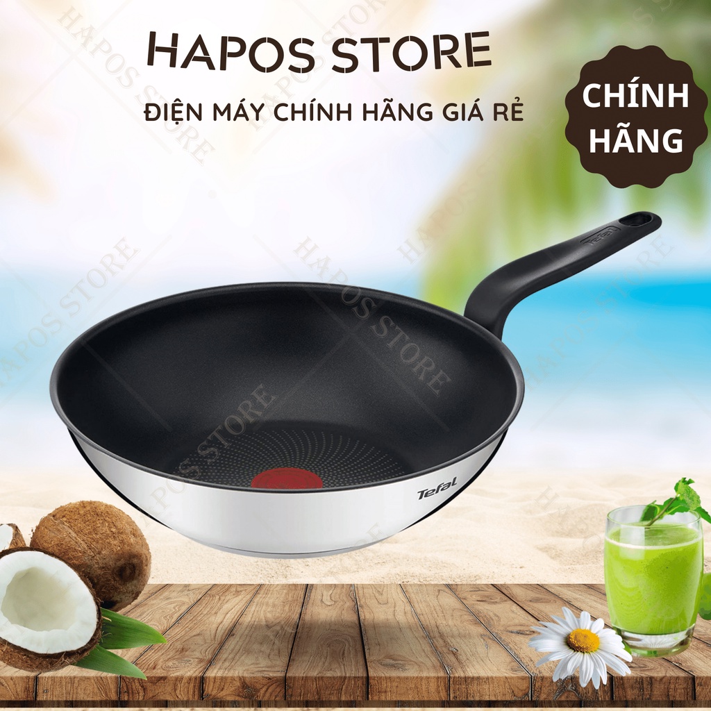 Chảo xào chống dính inox đế từ đáy sâu lồng 28cm Tefal Primary E3091904 - Hàng chính hãng