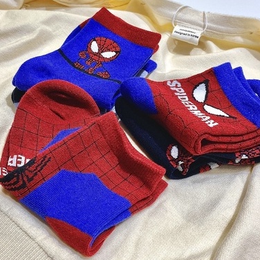Set 5 đôi tất Spider Man bé trai cổ cao hình người Nhện cá tính dành cho bé từ 1 đến 7 tuổi