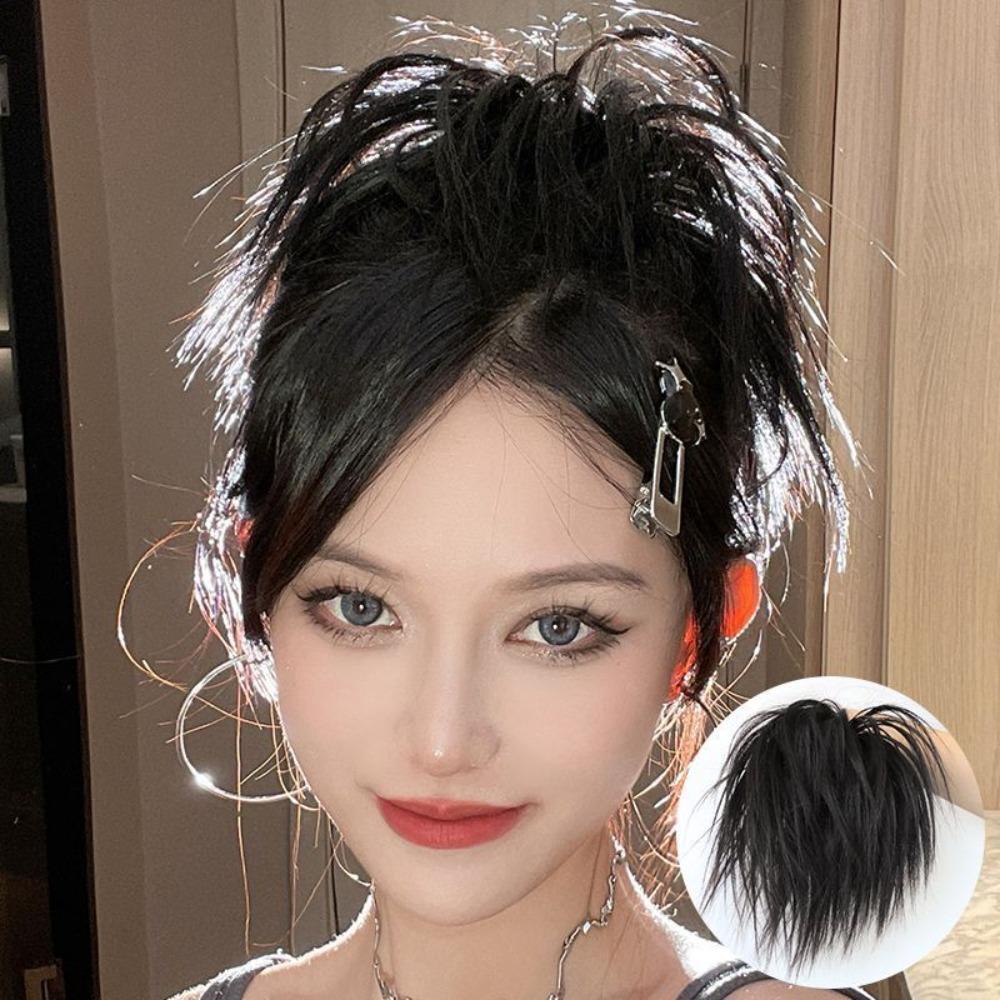 USNOW Tóc Giả Dạng Kẹp Hình Tổ Gà Cách Nhiệt Phong Cách Punk Cổ Điển Cho Nữ