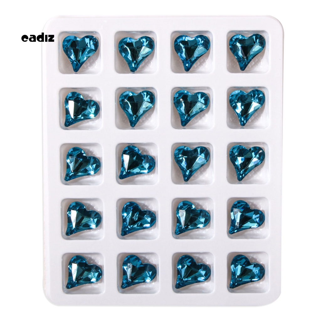 Set 20 Hạt Đá 3D Không Phai Hình Trái Tim Trang Trí Móng Tay / Điện Thoại