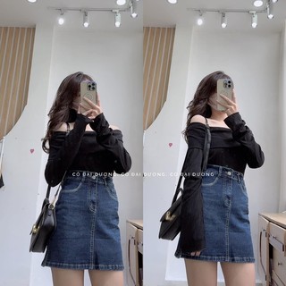 áo trễ vai len gân 075