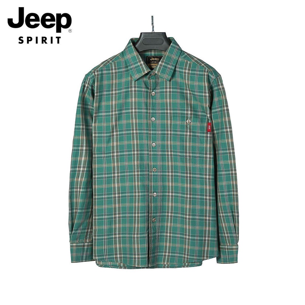 Jeep Áo Sơ Mi Tay Dài Dáng Rộng Sọc Ca Rô Thời Trang Thu Đông 2021 Cá Tính Cho Nam